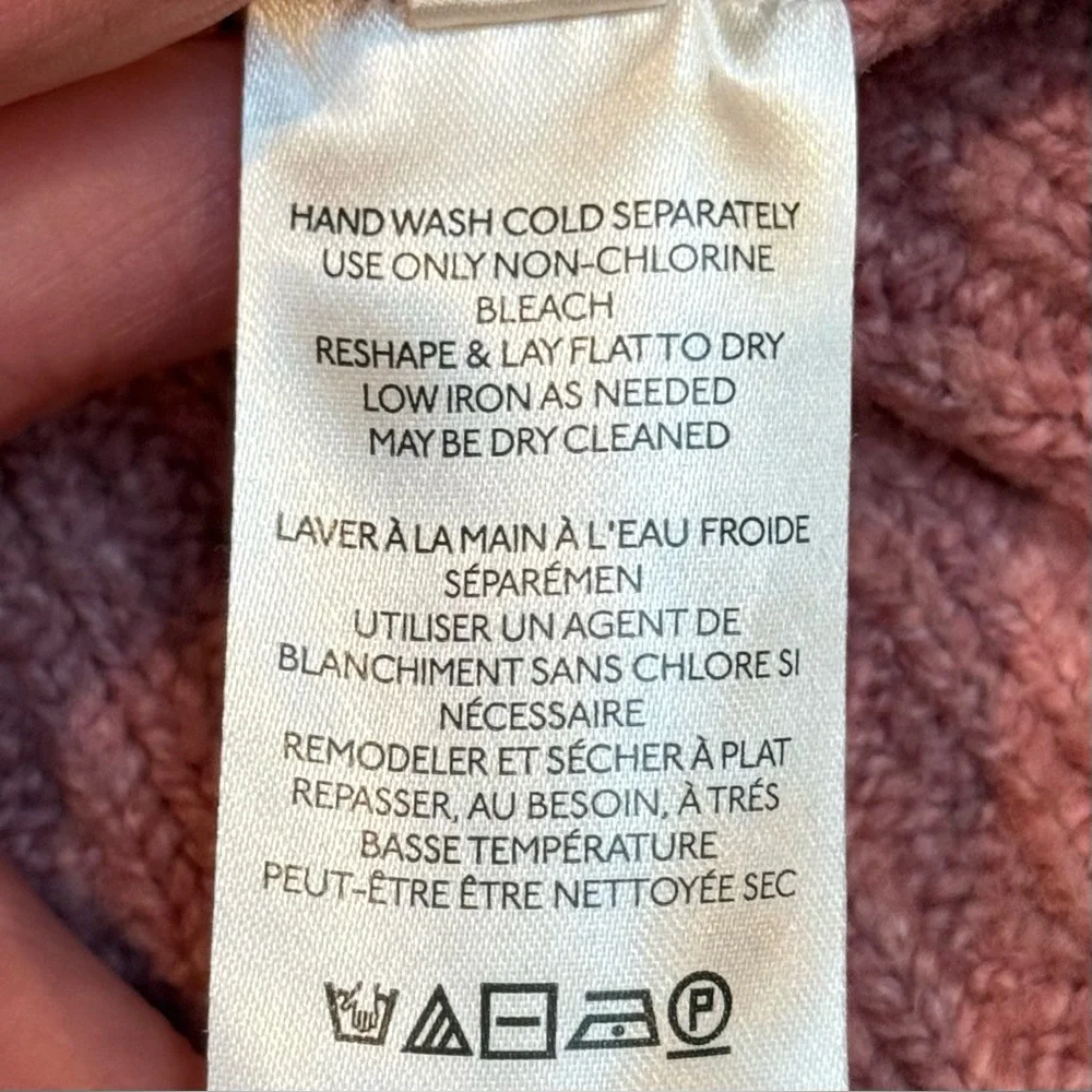 Free‎ People Brookside Sweater Oversized Tunic V-Neck Alpine Rose Sz XS (M Fit)